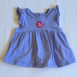 joe fresh purple bird cotton spring summer swing top 3-6 months baby girl